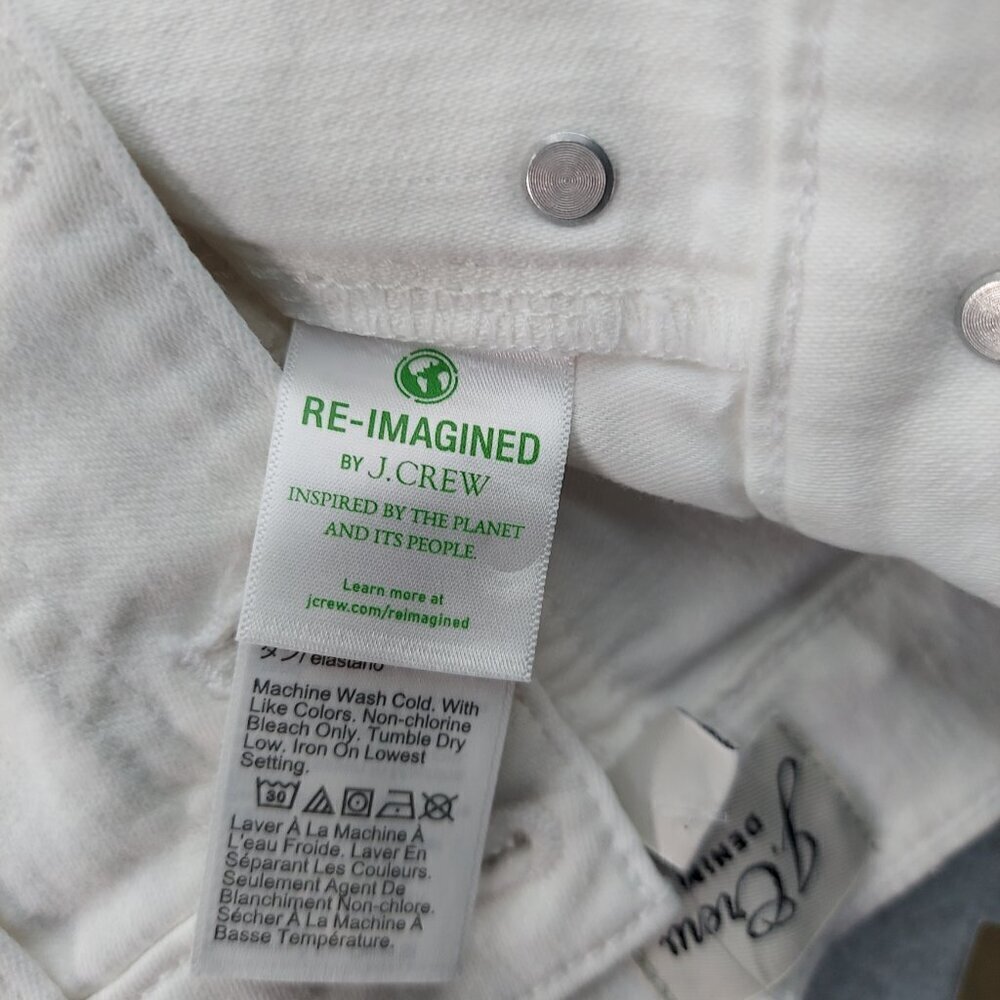 J. Crew 10" Vintage NWT Slim Straight Jean in White - Picture 13 of 16